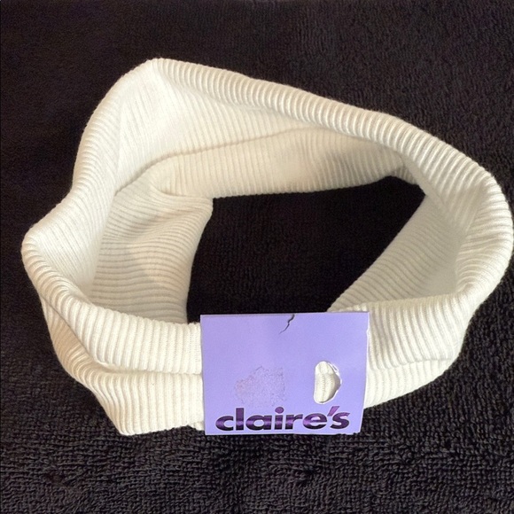 Claire's White Flat Ribbed Headwrap / Headband, Women’s - Picture 2 of 7